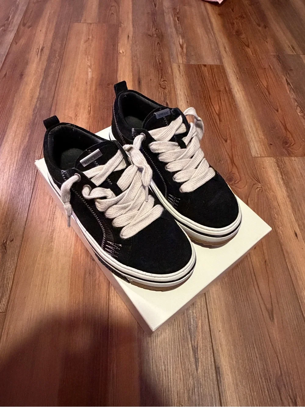 Black Suede Low-Top Sneakers with Cream Laces Represent Clo 9.5 MEN